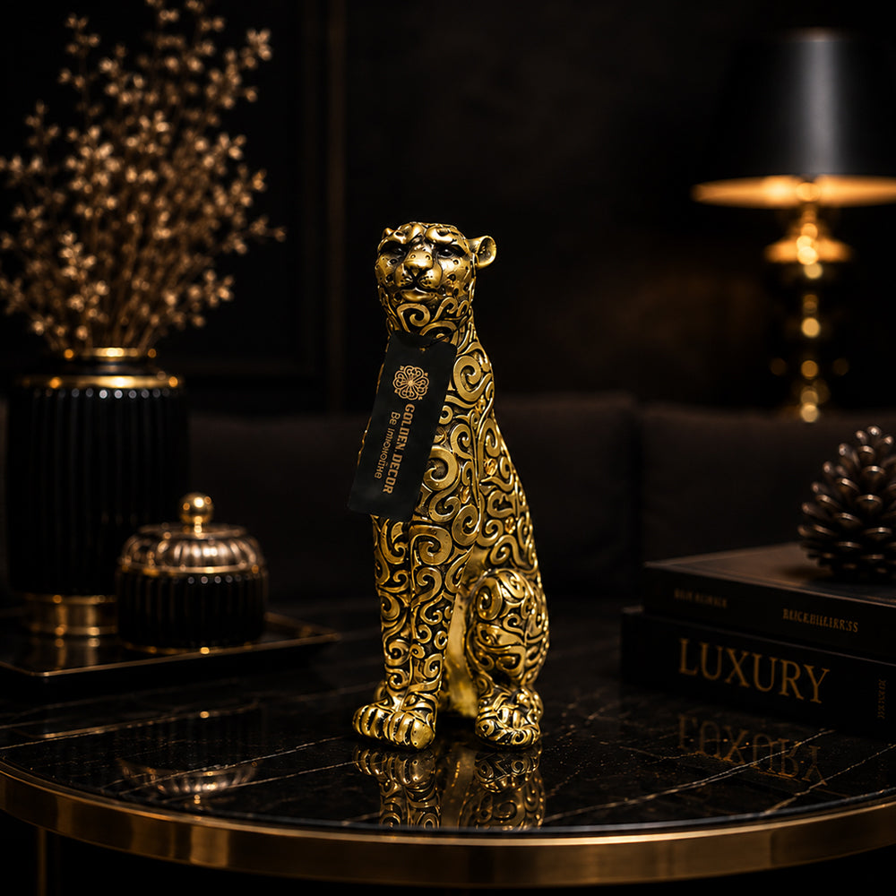 Luxury Golden Leopard Decorative Figurine