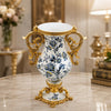 Luxury Blue Floral &amp; Gold Decorative Vase
